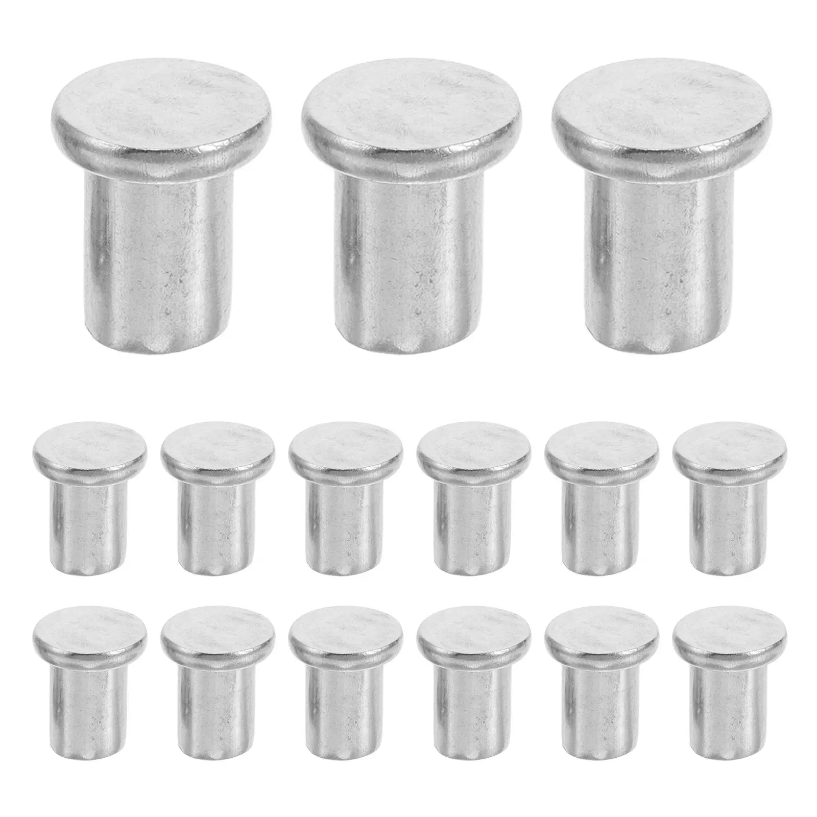 20Pcs Solid Rivets Stainless Steel Flat Head Rivet Set for DIY Crafts Projects Sturdy Metal Rivets