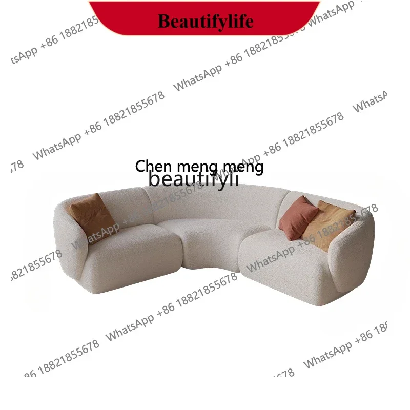 z183  Curved special-shaped corner sofa Resting area Reception area Lobby meeting guests Beauty salon Hotel sales office L type