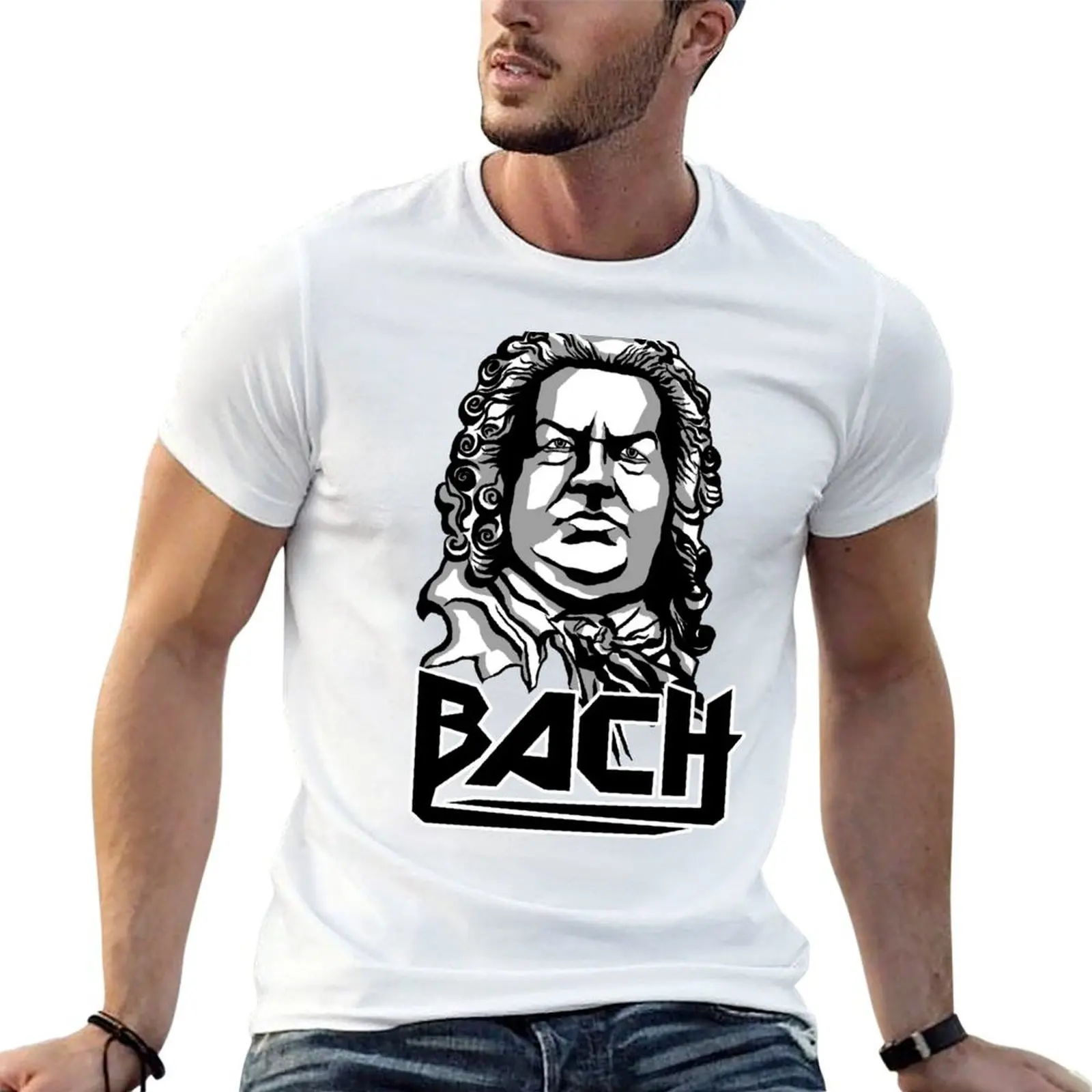 

Metal Bach (black, white & grey) T-Shirt t shirts for man graphic funny t shirts for man cotton soft T-Shirt