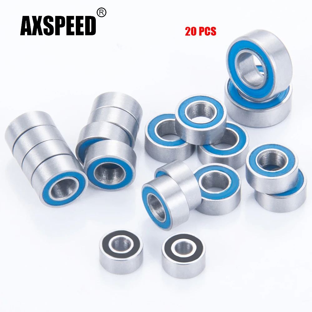 

AXSPEED 20Pcs Metal Sealed Bearing Set for Axial SCX24 90081 Deadbolt AXI00001 AXI00002 1/24 RC Crawler Car Parts Accessories