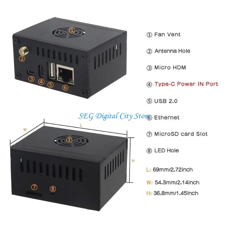 حالة معدنية أنيقة U75B مع مروحة التبريد لعلاج لوحة Zero3