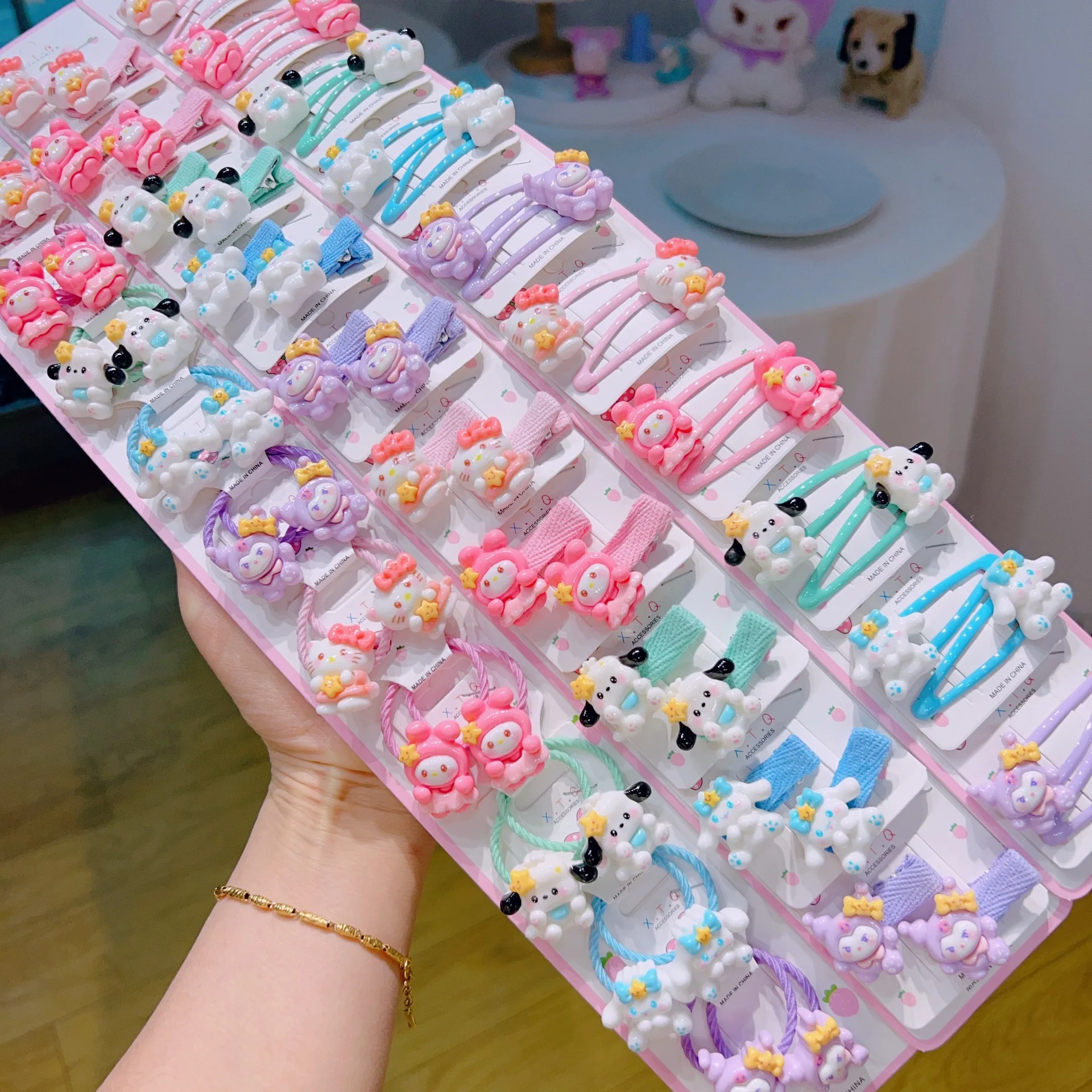 

20pcs/set Kuromi Hair Rope Tie Cartoon Kitty Elastic Hair Clip Scrunchies Women Headband Girls Ponytail Holder Hair Accessories