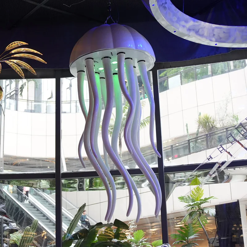 جهاز المناظر الطبيعية المصنوع من الألياف الزجاجية المزخرف لقنديل البحر الخيال العلمي يدور 360 درجة