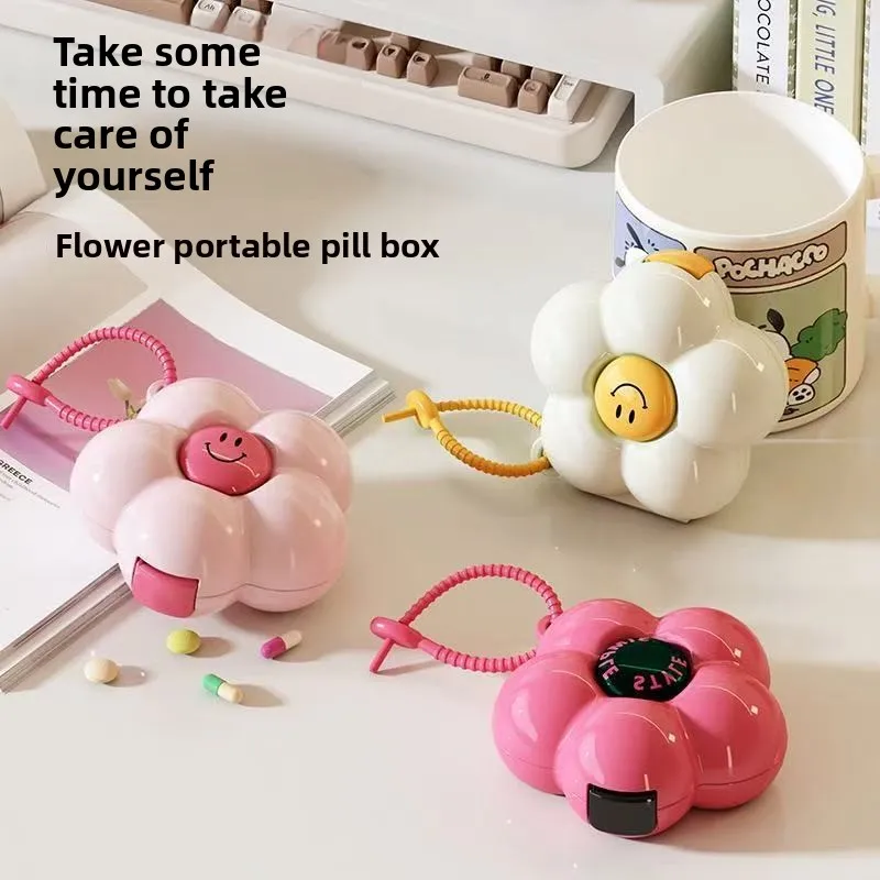 Pills &Jewelry Storage Box Portable Dopamine Travel Case with Compartments for Earrings Rings Multifunctional Medicine Organizer
