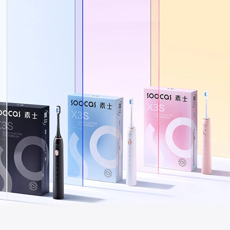 SOOCAS X3S Sonic Electric Toothbrush IPX8 Waterproof 180 Days Battery Life Ultrasonic Teethbrush Ultra Soft Bristles Nozzles