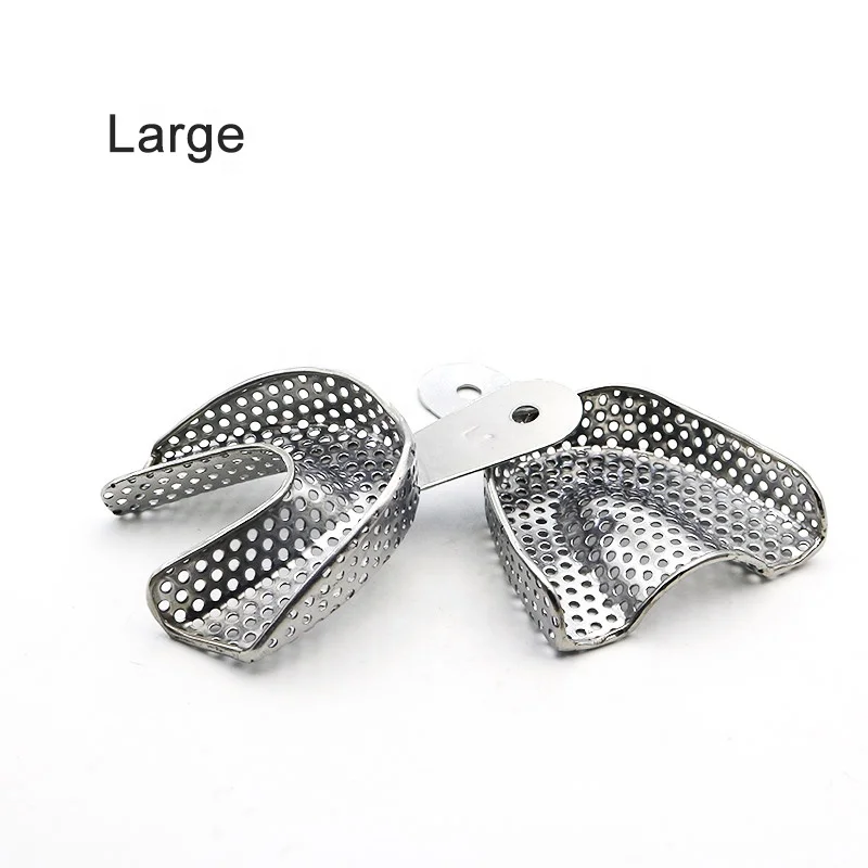 Professional Set of 6 Lab Autoclavable Stainless Steel Perforated Impression Trays S/M/L Size Kit