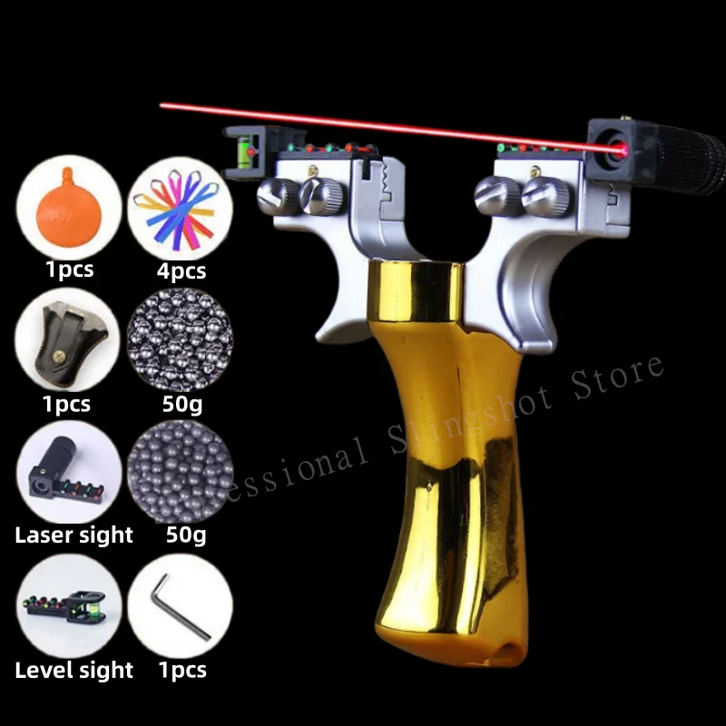 Laser Aiming Slingshot Equipped with a Level for Outdoor Sports Hunting Used for High-power Slingshot Catapults