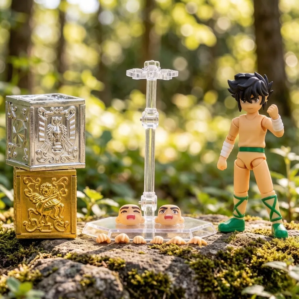 Figura de Acción de PVC de Saint Seiya Myth Cloth EX, Seiya Niño con 2 Mini Cajas Pandora, Pegaso, Sagitario, Caballeros de Bronce del Zodíaco