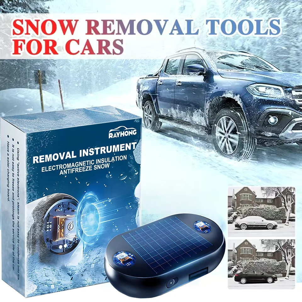 Solar/USB Car Window Glass Anti-ice Snow Remover 5-12V Winter Deicing Device Molecular Interference Snow Remover Car Defroster