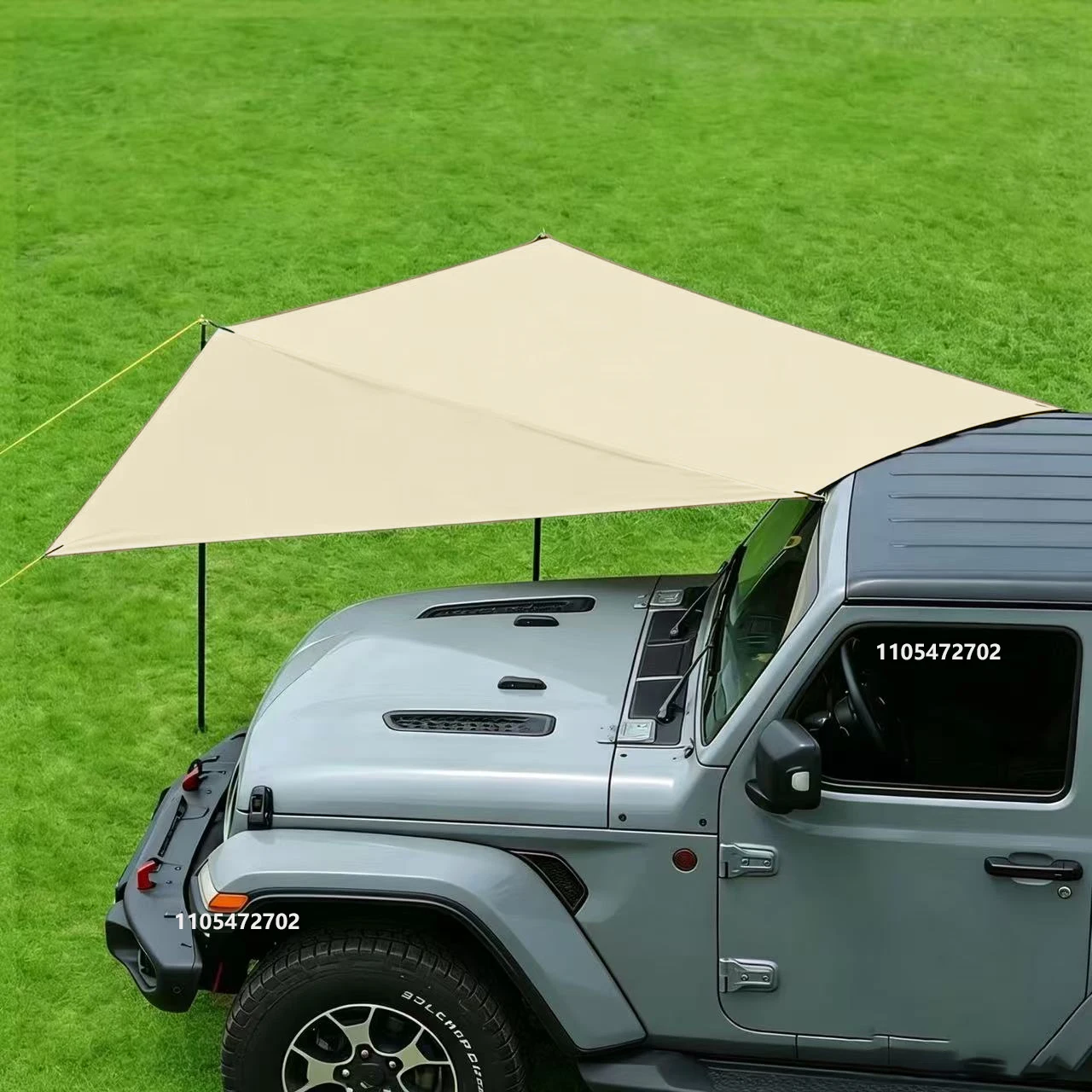 Outdoor-Zelt, Fledermausförmige SUV-Box-Abdeckung, Auto-Seitenzelt, Versilbert, Camping-UV-Zelt, Camping-Privatzelt – Detail 8