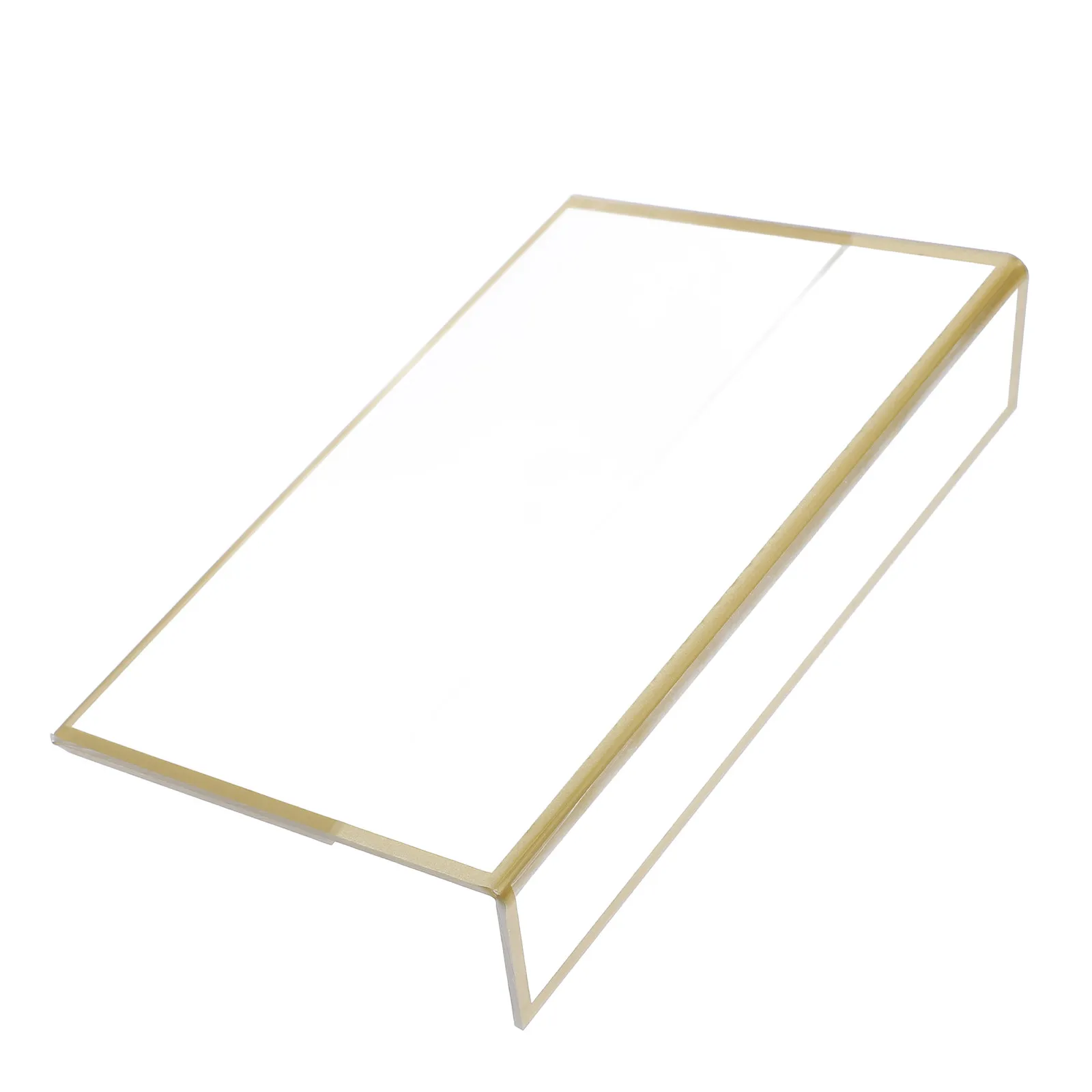 

6Pcs Acrylic Sign Holder Clear L Shape Vertical Stand Gold Frame Table Top Display for Restaurant Wedding Office Photo Number