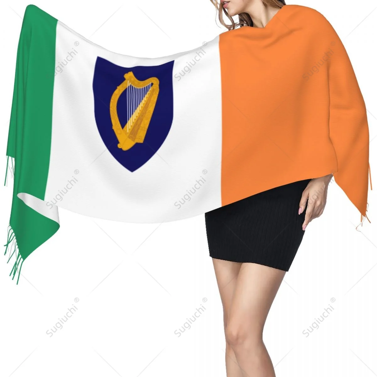 

Ireland Emblem Flag Scarf Pashmina Warm Scarves Shawl Wrap Hijab Spring Winter Multifunction Unisex