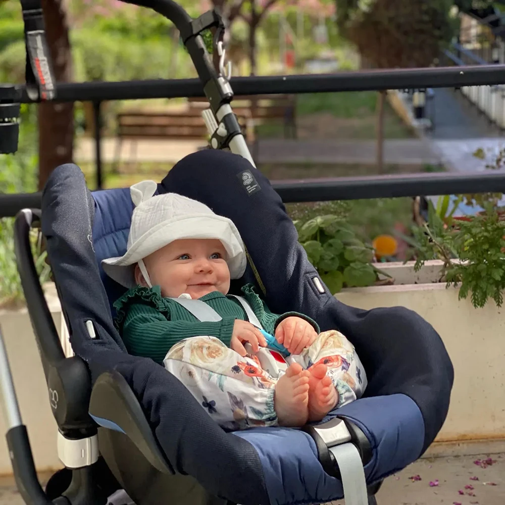 Musselin Baumwolle Baby Hut Sommer Säuglings Kappe Panama für Kinder Weiche Baby Sonnenhüte Mädchen Jungen Eimer Hut Zubehör Kinder 3-12M – Detail 8