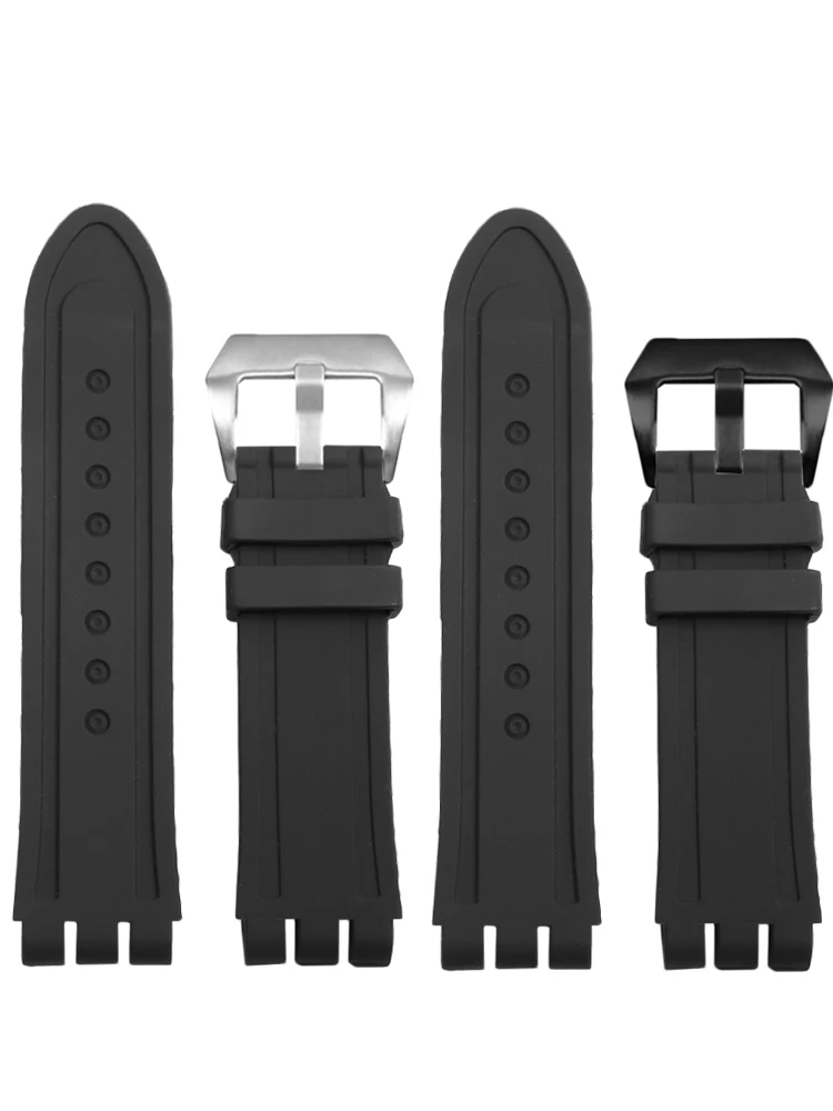 

Suitable for Swatch Y-OS440 447 449 401 silicone rubber waterproof watch with concave convex interface watch accessories 23mm