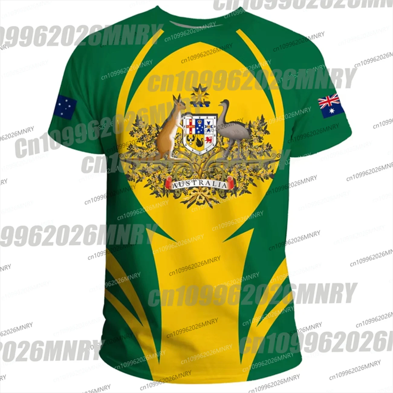 3D Print Australia Flag Children's Clothing Australian National Emblem Men T-shirt Street Summer Sports Short Sleeve Loose Tees