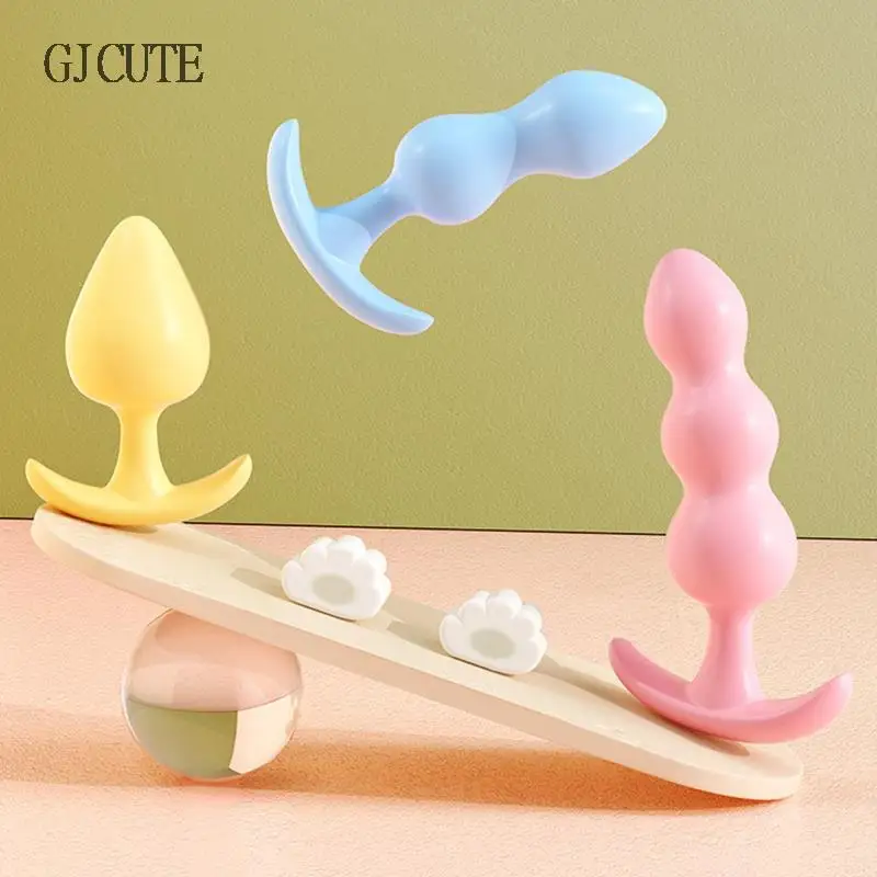 3pcs/Set Soft Silicone Anal Plugs Beginner Anal Stimulator Trainer Sex Play Toy Jelly Back Court Female Flirt Butt Plug