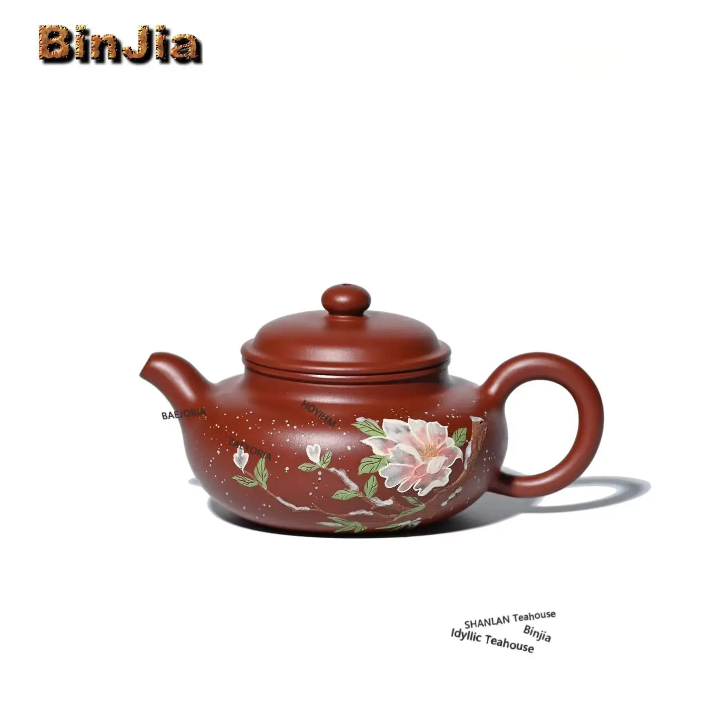 200ml Creative Yixing Purple Clay Teapots Handmade Colored Drawing Flowers Pot Raw Ore Dahongpao Mud Kettle Chinese Zisha Teaset