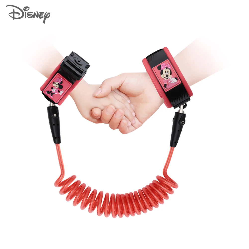 Disney-pulsera antipérdida para bebé, arnés antipérdida con cerradura, correa de cuerda, cinturón a prueba de bloqueo para niños pequeños, 1,8 m