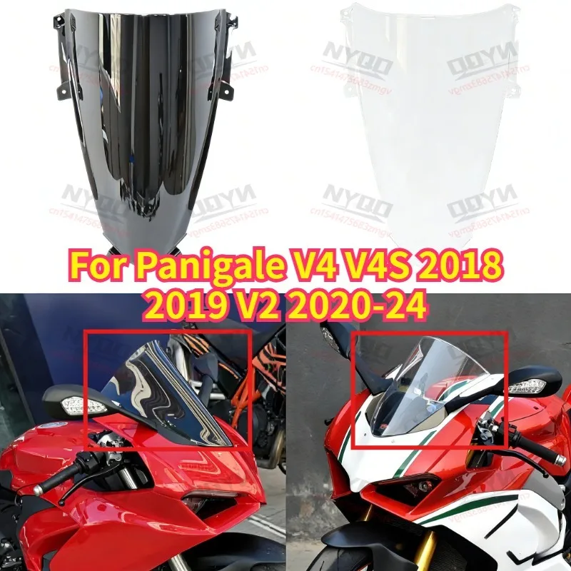 

Racing Double Bubble Windshield Windscreen For Panigale V4 V4S 2017-2020 V2 2021-2024 Motorcycle Wind Deflector