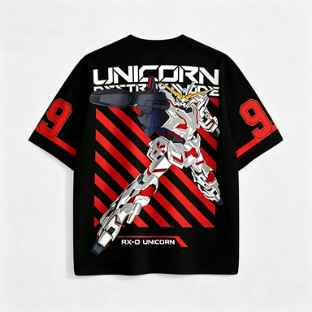 Gundam RX0 Unicorn Printed Mesh Jersey Breathable V-neck Anime Destruction Extinguish Mode Robot Pattern Sports Jersey - view 2