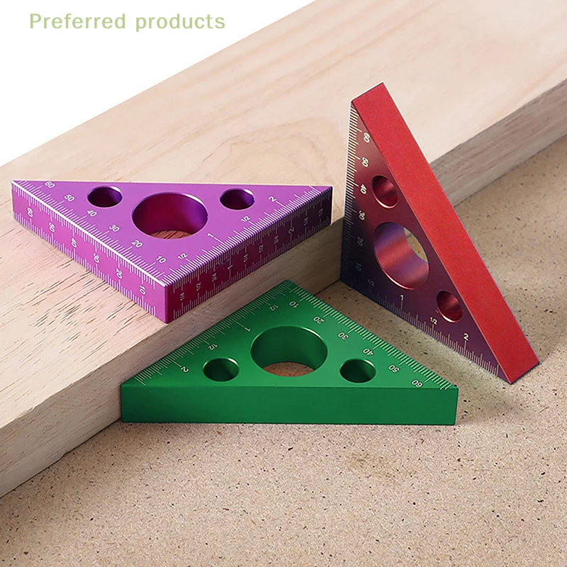 Precision Angle Measurement Tool; Right Angle Marking Ruler;  45/90 Degree Aluminum Alloy for Woodworking