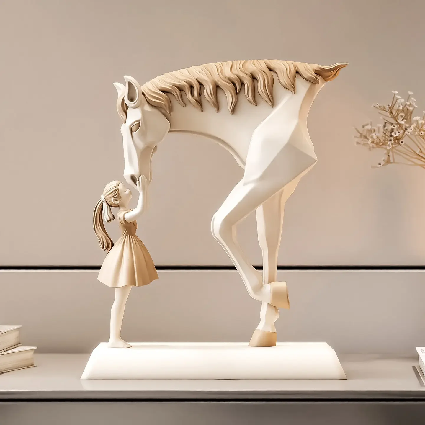 2026 New Arrival Chasing Dreams Horse Sculpture Study Room Foyer Bedroom Artistic Desktop Ornament Premium Gift