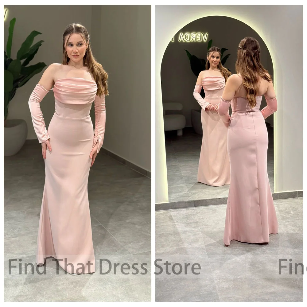 العرف vestidos de novia بسيط قارب طوق مطوي غمد مثير ثوب مسائي الطابق طول عارية الذراعين فستان الزفاف حفلة موسيقية