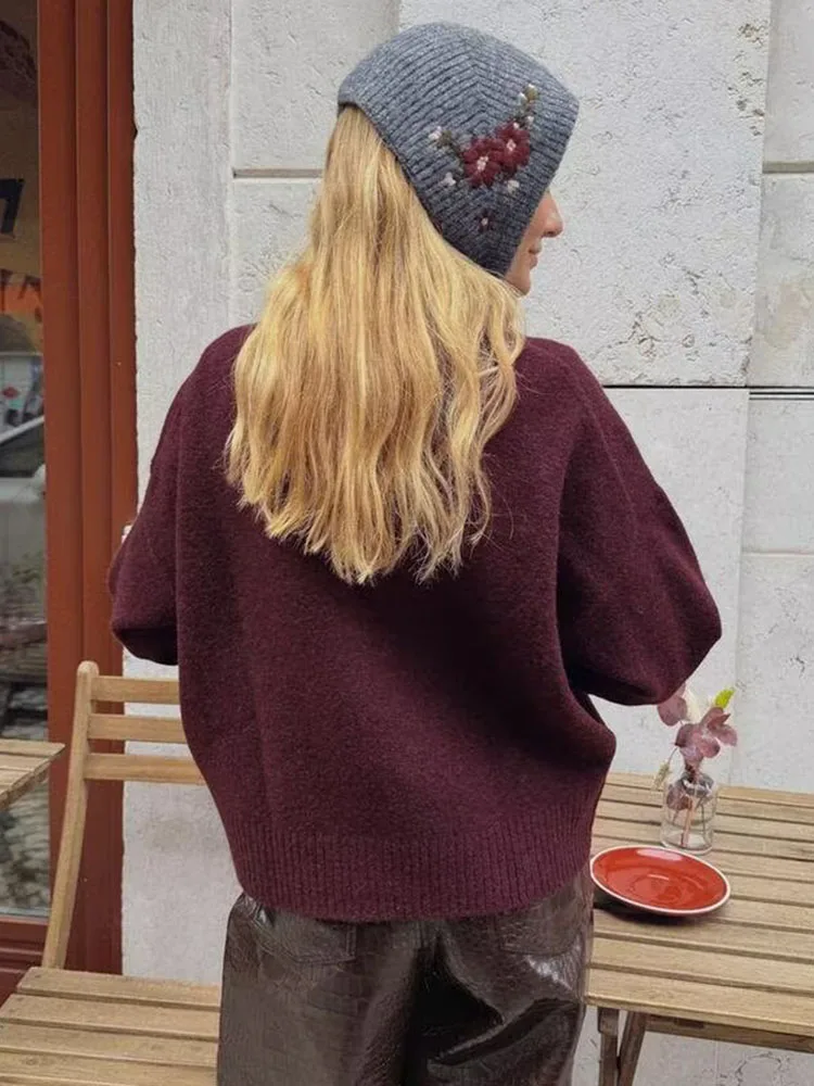 

Long Sleeve Pullover SweaterVersatile Warm Soft High Street Casual Sweater Female Solid Stand Collar