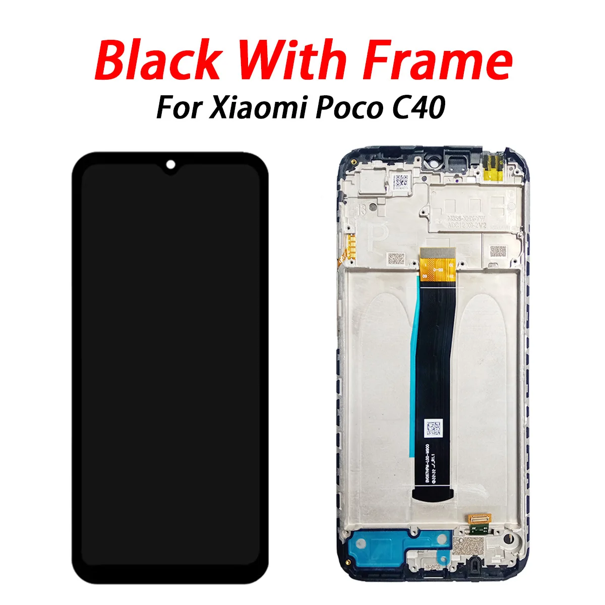 For Xiaomi Poco C40 LCD Display With Frame Touch Screen 220333QPG Panel Digitizer Replacement Parts