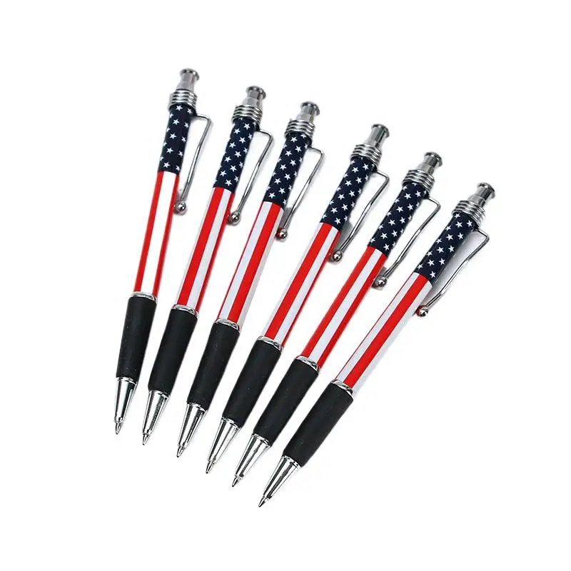 1Pcs American Flag Ballpoint Pen USA Patriotic Themed Pens Independence Day UK flag Gel Ink Pen