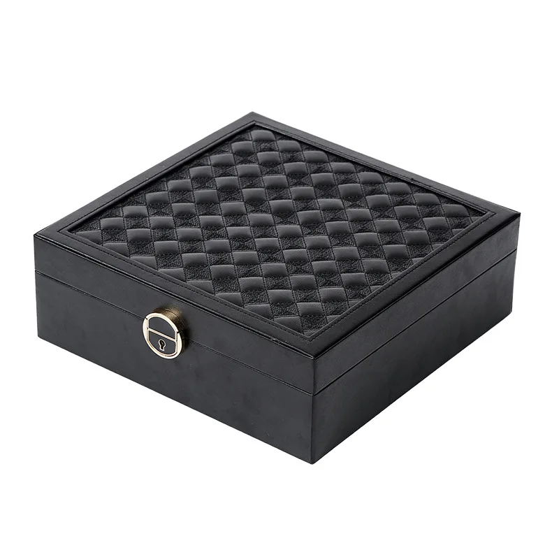 Wedding Birthday High-Grade Jewelry Box Large Capacity Ring Watch Bracelet Will Carry Lock Jewelry Storage Box