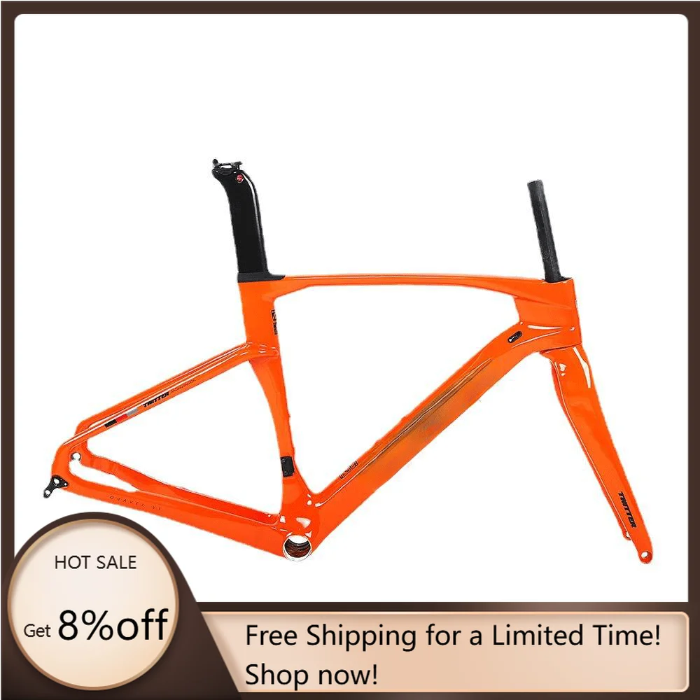 

STLF Premium Shock-Absorbing Carbon Fiber Gravel Road Bike Frame 700C*40C All-Terrain for Comfortable Riding Experience
