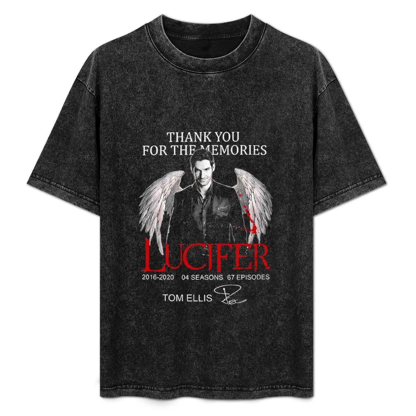 Thank You for The Memories Lucifer-Tom-Ellis Tshirt T-Shirt Big and Tall Gym T-Shirt