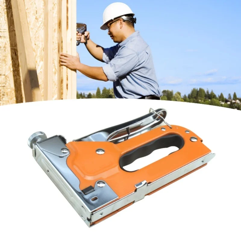 

Stapler Gun Manual Effort Saving Strength Adjustable Nail Gun For Woodworking DIY With 600 Staples