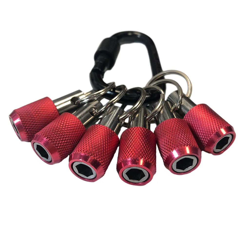 

Premium Aluminum Alloy Hex Shank Screwdriver Bits Extension Bar Keychain 6pcs Set with Hanging Buckle for Drilling