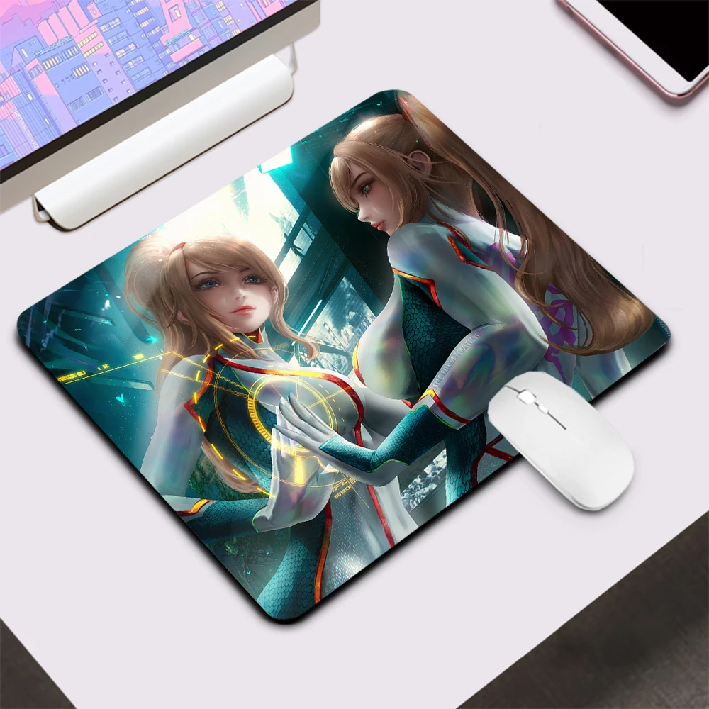 Metroid Small Gaming Mouse Pad Computer Office Mousepad Keyboard Pad Desk Mat PC Gamer Mouse Mat Silicone Carpet Laptop Mausepad