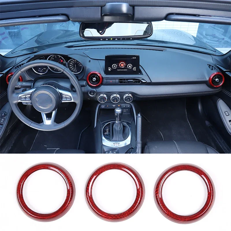 

For 2016-2023 Mazda MX-5 ND Modified Real Carbon Fiber Air Conditioning Vent Trim Rings Car Interiors Accessories