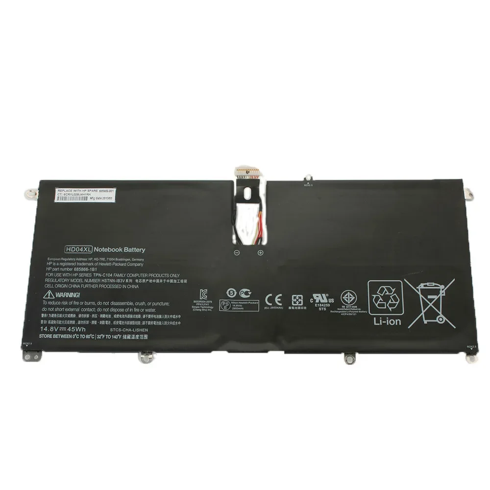 Imagem -02 - Bateria do Portátil Hd04xl para Spectre 14.8v 45wh Hd04xl hp 132000eg xt 13-2023tu 685989001 Hstnn-ib3v xt 13-2113t Original Novo