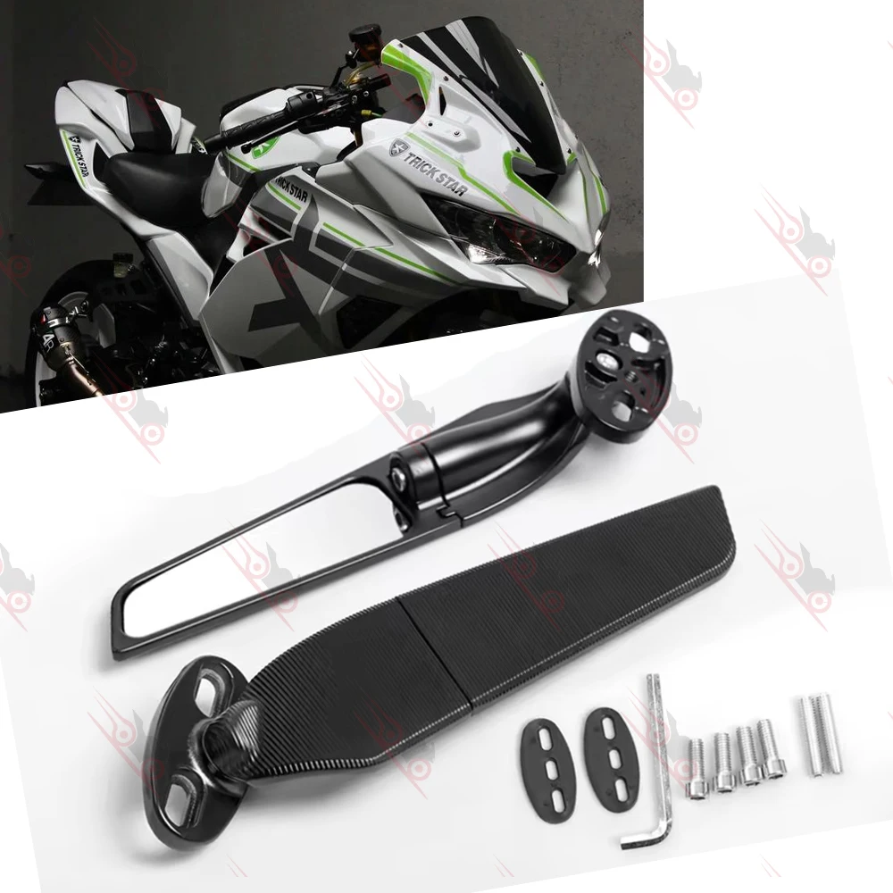 Specchietti Moto Modificati con Alette Antivento Rotanti per Suzuki GSXR 1000 750 600 K8 GSX1300R GSX650F GSX-R ZX10R