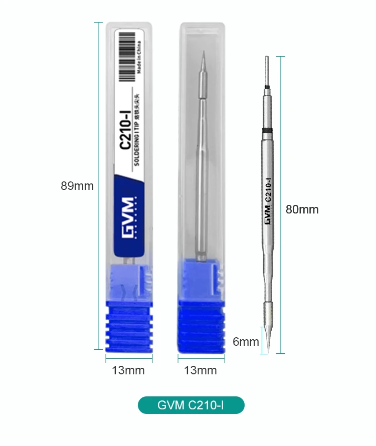 GVM C210 Series Integrated Soldering Iron Tips Knife/Elbow /Pointed Tip for GVM T210 JBC 210  T26 T26D S21 Soldering Station