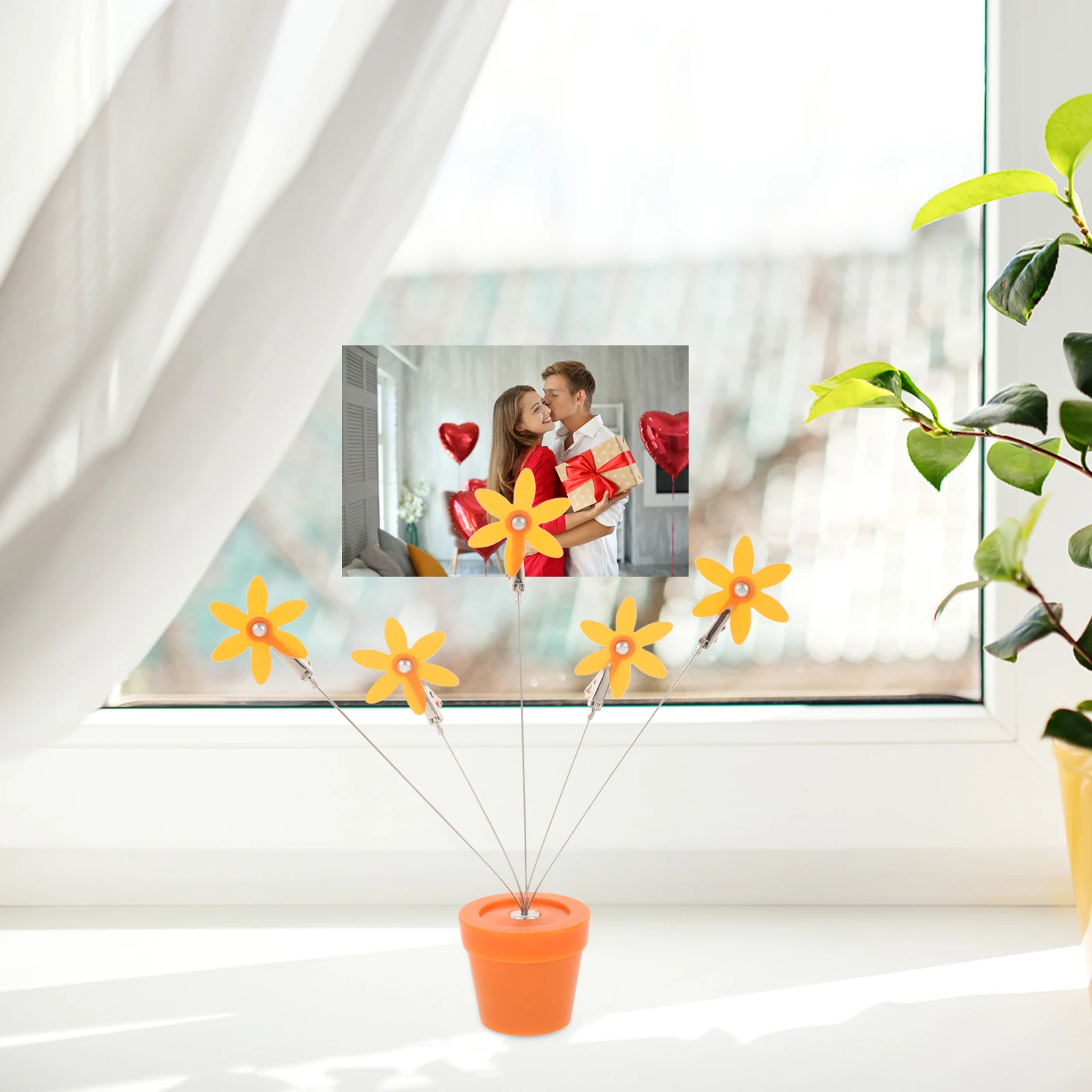 

1pc Flowerpot Photo Holder Flowerpot nament Pcs Plastic Desk Decor nament Bonsai Design Card Memo Picture Holder