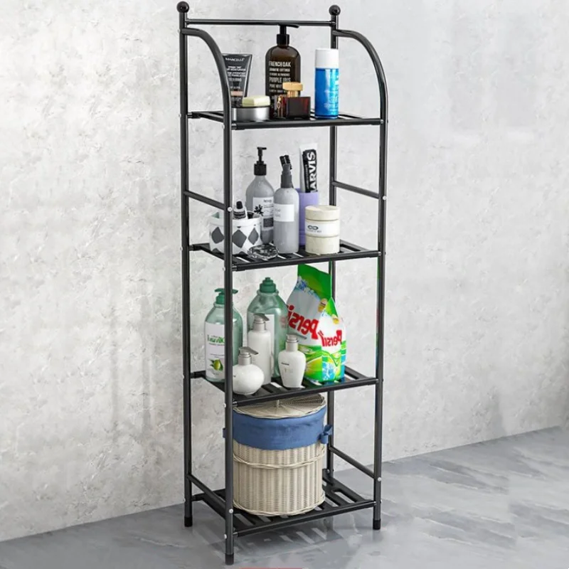 

4 Tier Bathroom Storage Open Shelf Unit,Storage Shelf Rack,Free-Standing Metal Corner Rack Shelving for Bathroom,Kitchen, Livin