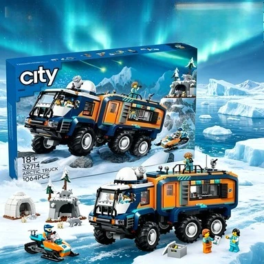 

Bandai 60471 2026 New City Arctic Explorer Lab Truck 1064PCS Building Blocks Party Favor Guest Gift compatible with LEGO bricks