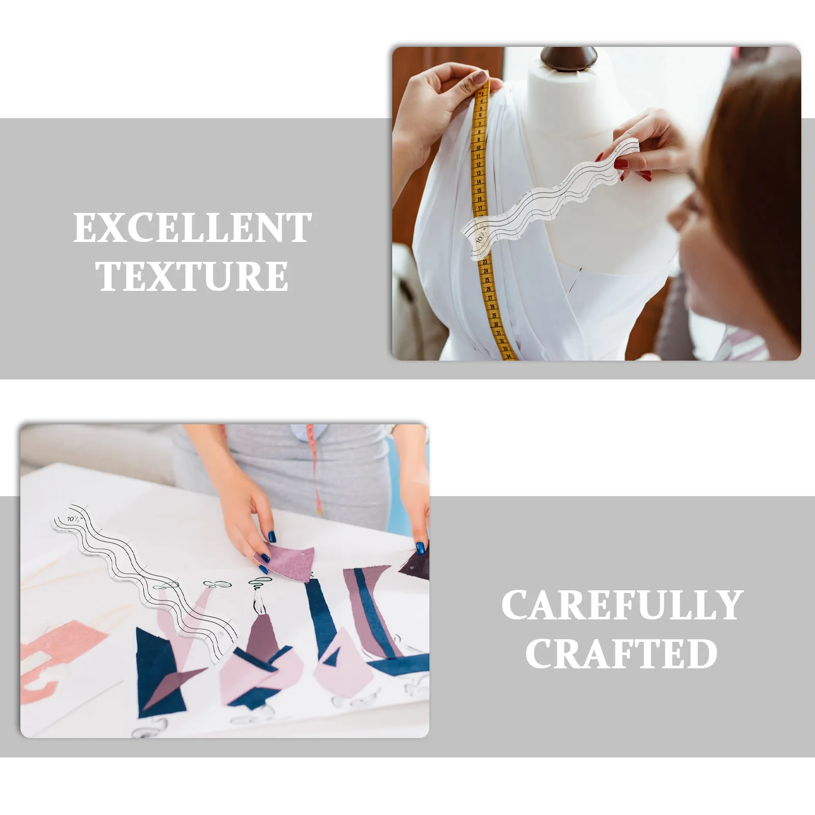 4Pcs Quilting Rule Template Wave Edge Transparent Acrylic Sewing Measuring Tool for Domestic Machine Wave Stitch Quilt Guide view 6