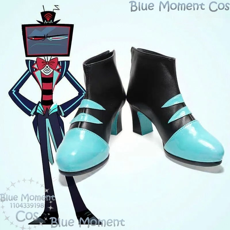 

Vox аниме Хоссбин косплей костюм мужское платье синие черные туфли на высоком каблуке 34-41 размер одежда унисекс Хэллоуин Comic Con фестиваль