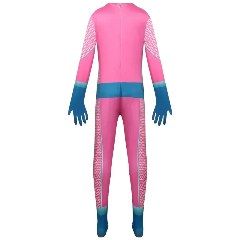 EE01 SuperKitties جيني تأثيري حلي الاطفال الوردي ارتداءها قناع إكسسوارات الشعر مجموعة كاملة الفتيات دور اللعب بذلة HalloweenIo0!