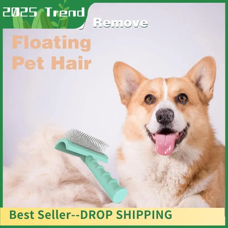 

AA14 New 4X Firm Slicker Brush For Dogs- Extra Long Pin Slicker Brush For Large Dog Pet Grooming Wire Brush(Green)