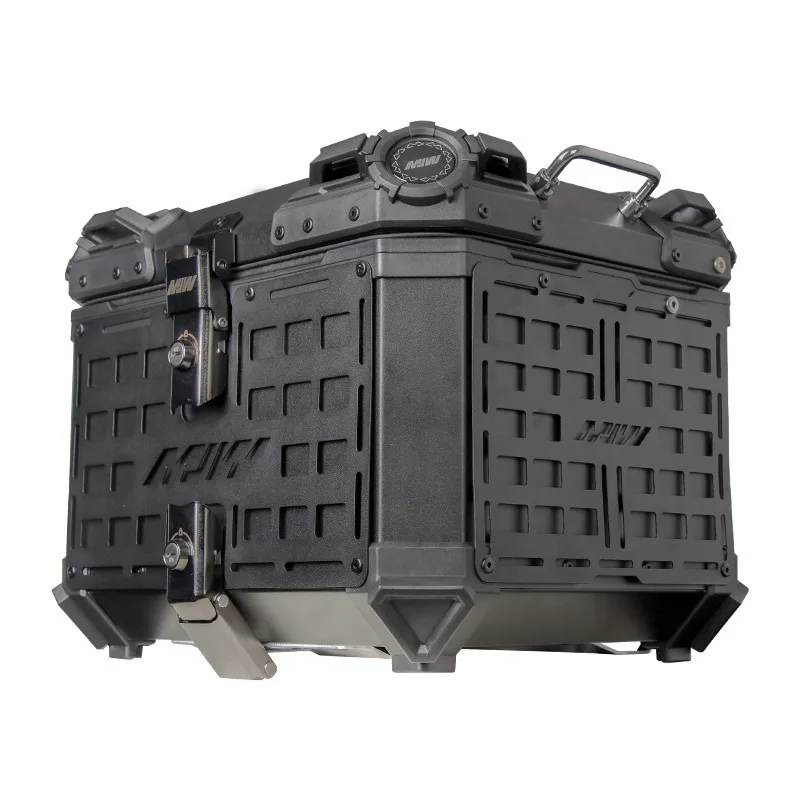 45L 55L Motorcycle Aluminum Alloy Quick-Release Handheld Trunk with Base Plate, Shock-Resistant Universal Rear Storage Box