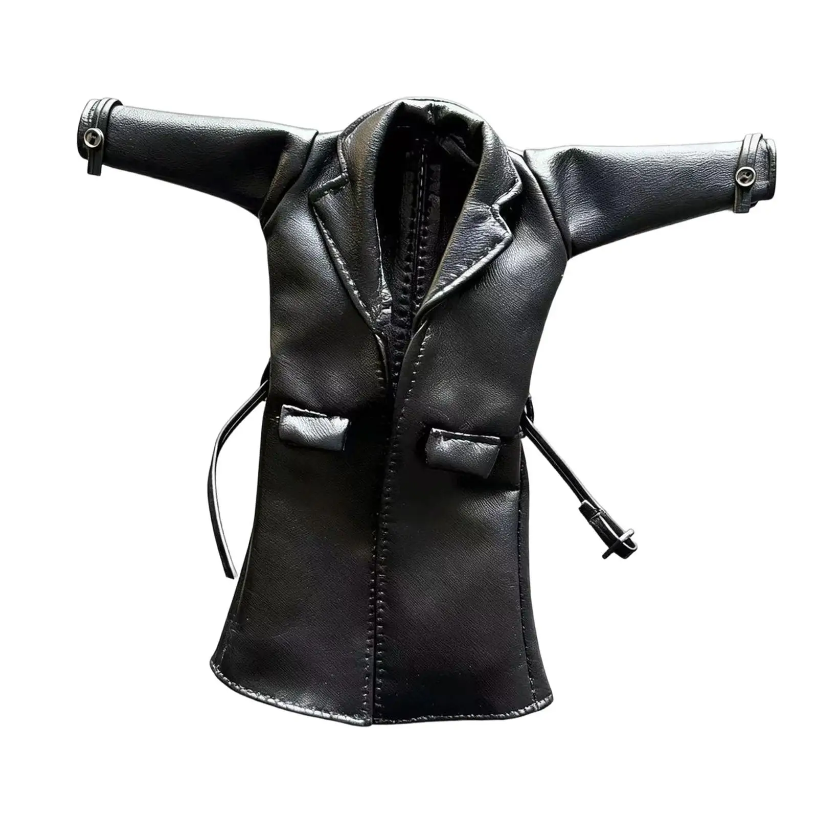 Trendy Black Miniature Jacket Outfit for 1 12 Scale Action Figure Collectible Model Custom Clothing