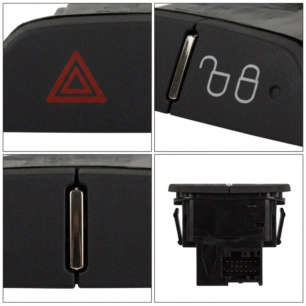 Car Hazard Button Hazard Flashing Switch For Daily Driving Safety ABS Material Construction Non Deformation Structure
